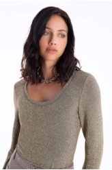 Blusa Hight Neckline Ouro Velho
