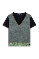 Blusa Incandescente Bufant Contrast Estampado