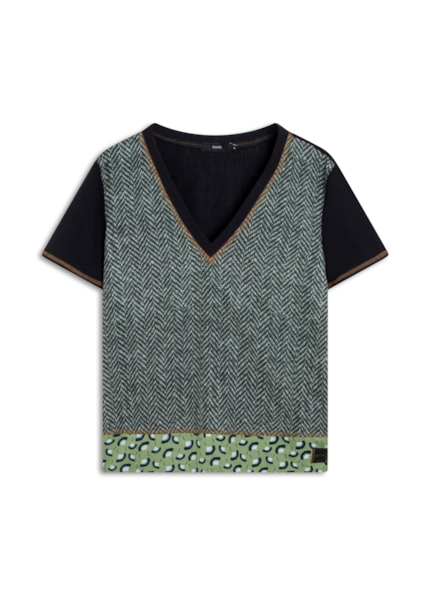 Blusa Incandescente Bufant Contrast Estampado