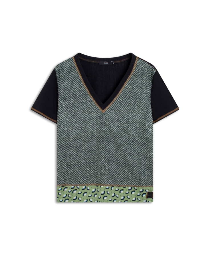 Blusa Incandescente Bufant Contrast Estampado
