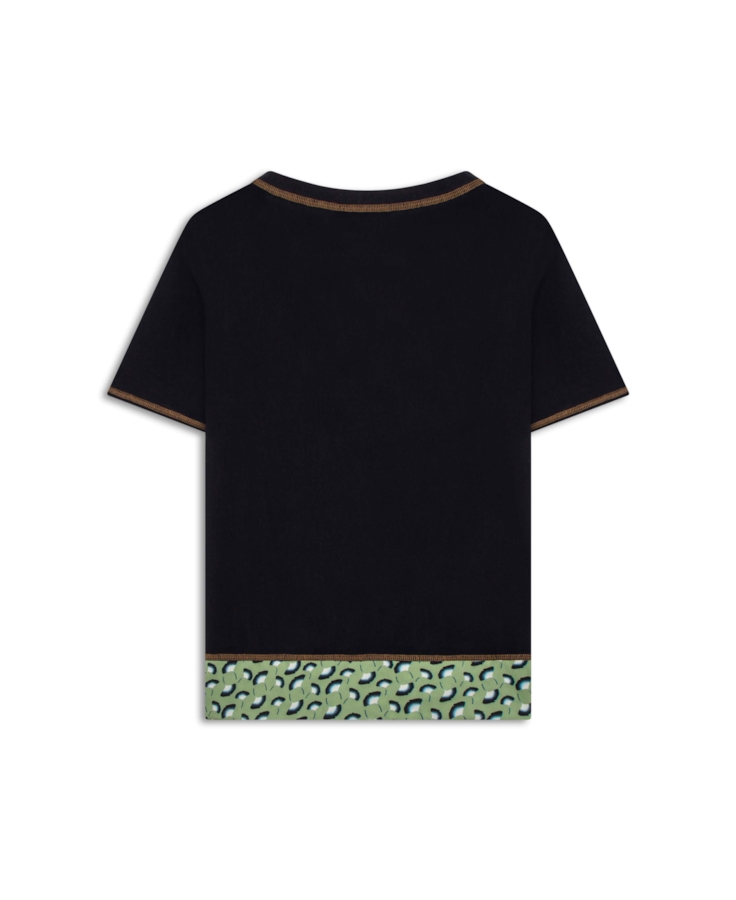 Blusa Incandescente Bufant Contrast Estampado