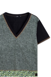 Blusa Incandescente Bufant Contrast Estampado