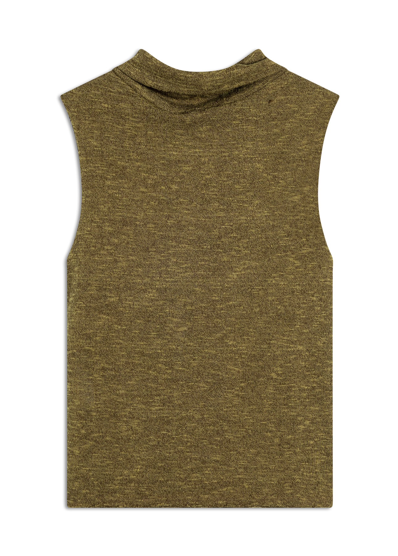 Blusa Jackie High Collar Sleevless Verde Militar