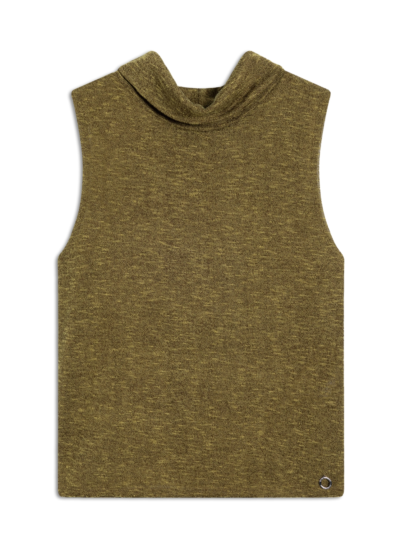 Blusa Jackie High Collar Sleevless Verde Militar