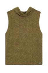Blusa Jackie High Collar Sleevless Verde Militar