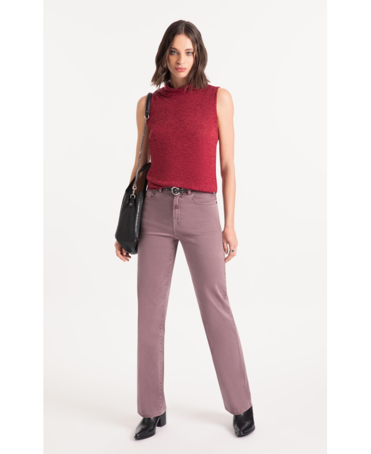 Blusa Jackie High Collar Sleevless Vinho