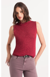 Blusa Jackie High Collar Sleevless Vinho