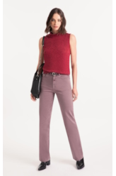 Blusa Jackie High Collar Sleevless Vinho