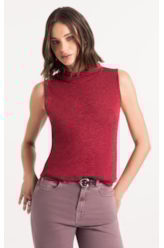 Blusa Jackie High Collar Sleevless Vinho