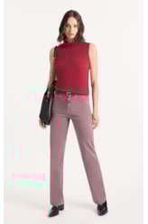 Blusa Jackie High Collar Sleevless Vinho