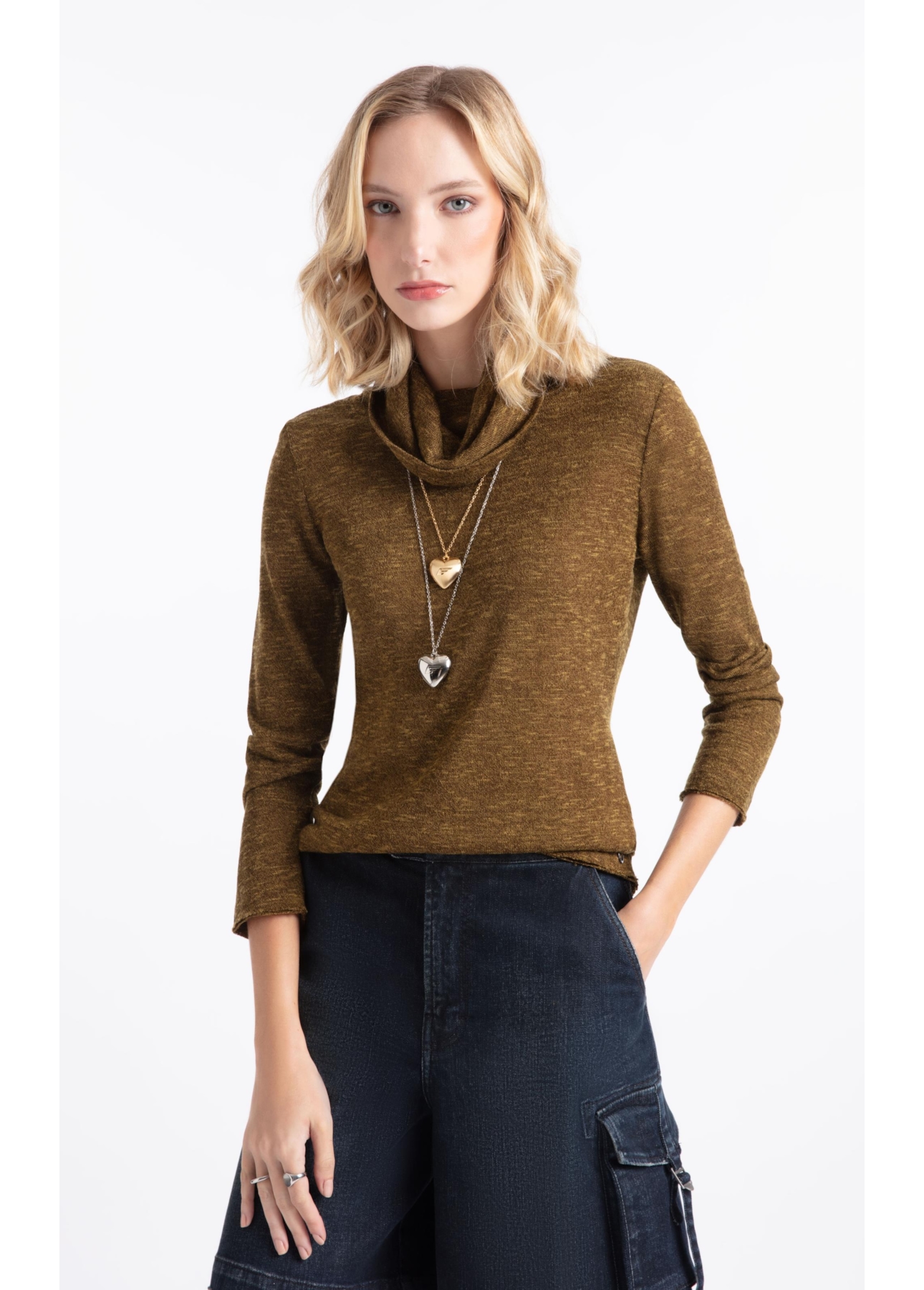 Blusa Jackie High Neck Sweater Verde Militar