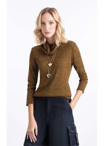 Blusa Jackie High Neck Sweater Verde Militar