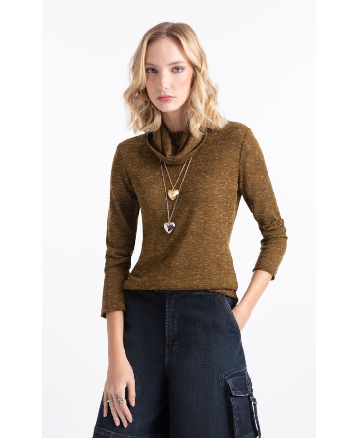 Blusa Jackie High Neck Sweater Verde Militar
