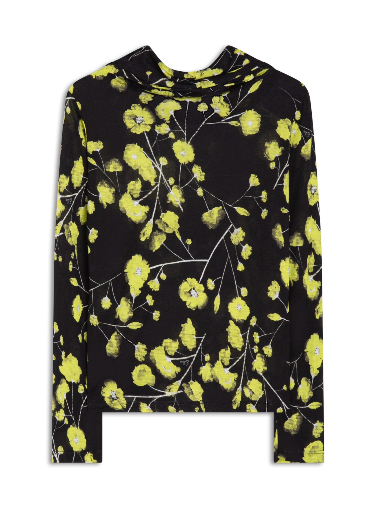 Blusa Jersey Fine Flower Glitch Lemon