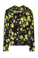 Blusa Jersey Fine Flower Glitch Lemon