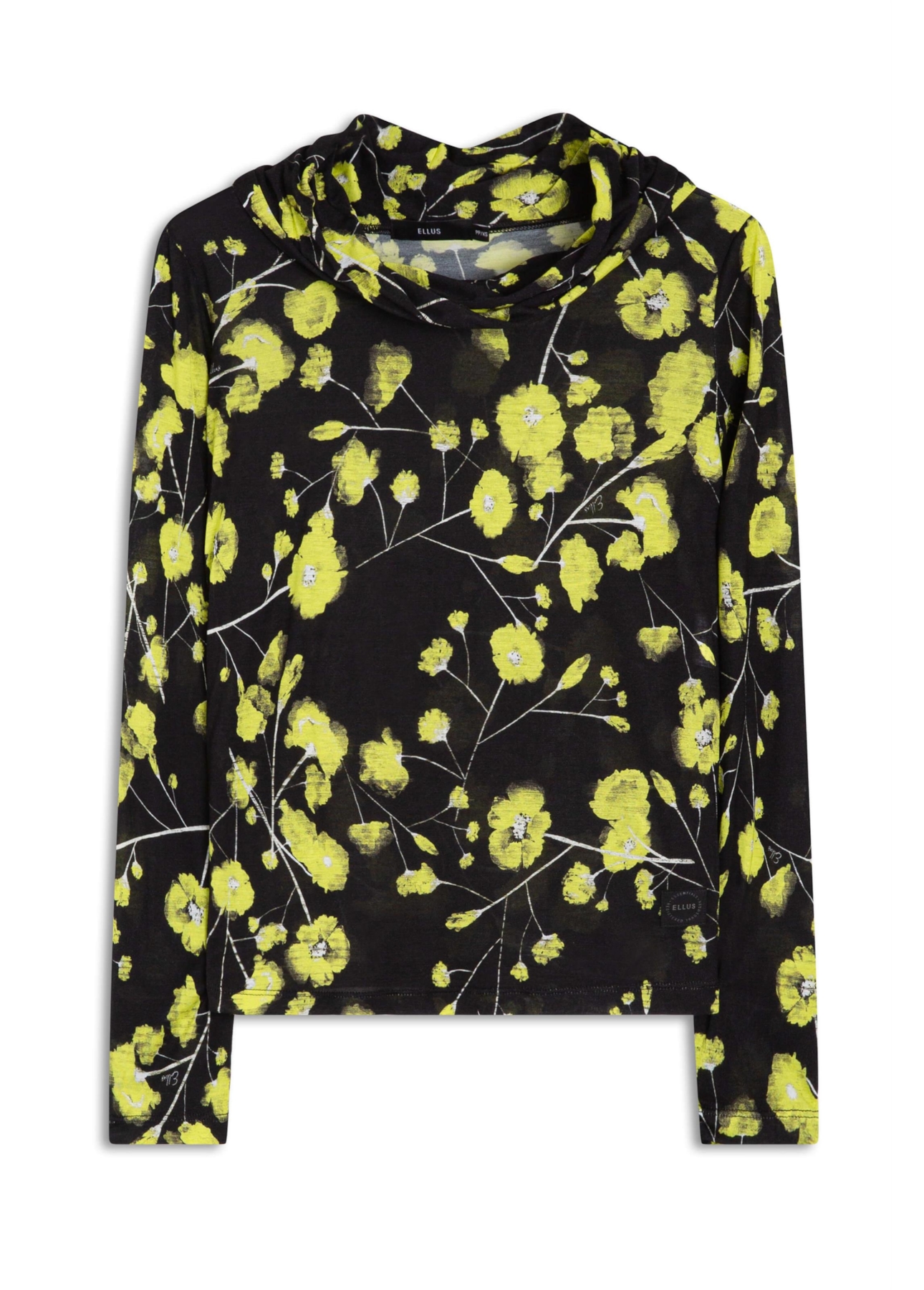 Blusa Jersey Fine Flower Glitch Lemon