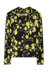 Blusa Jersey Fine Flower Glitch Lemon