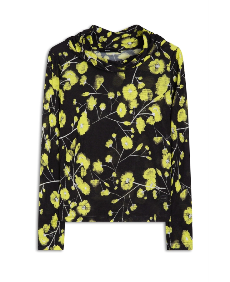 Blusa Jersey Fine Flower Glitch Lemon