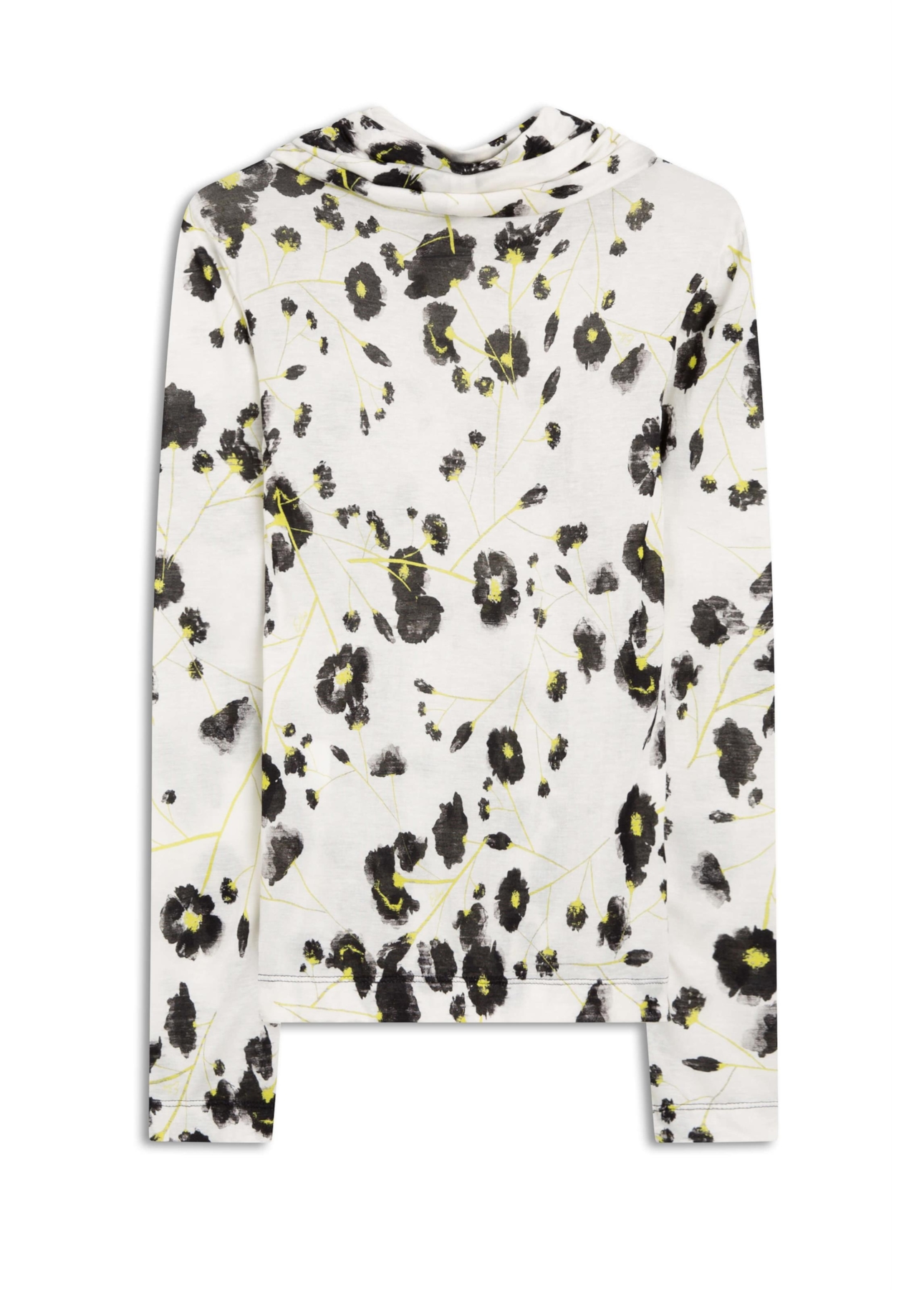 Blusa Jersey Fine Flower Glitch Off White