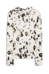 Blusa Jersey Fine Flower Glitch Off White