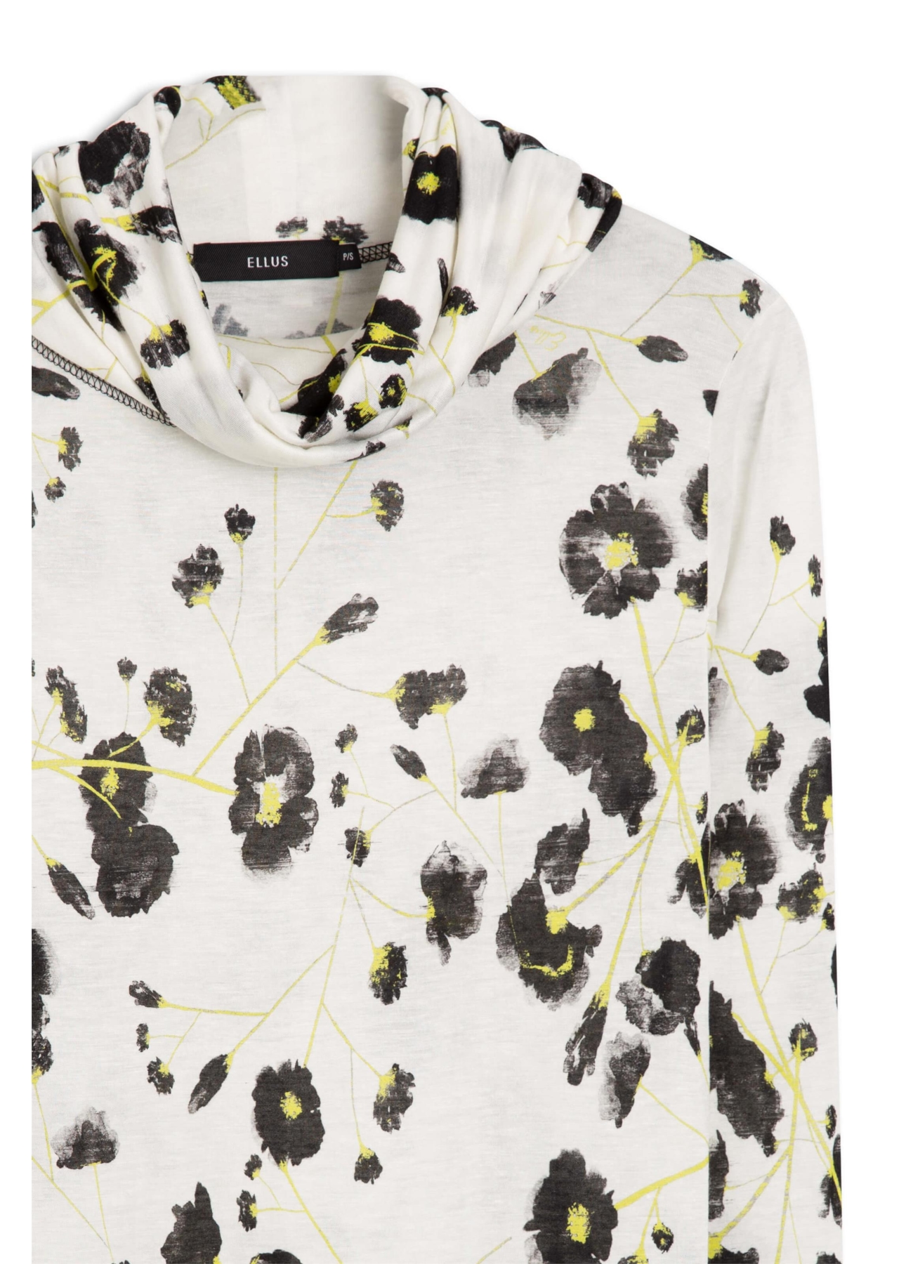 Blusa Jersey Fine Flower Glitch Off White