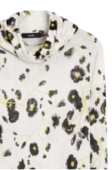 Blusa Jersey Fine Flower Glitch Off White