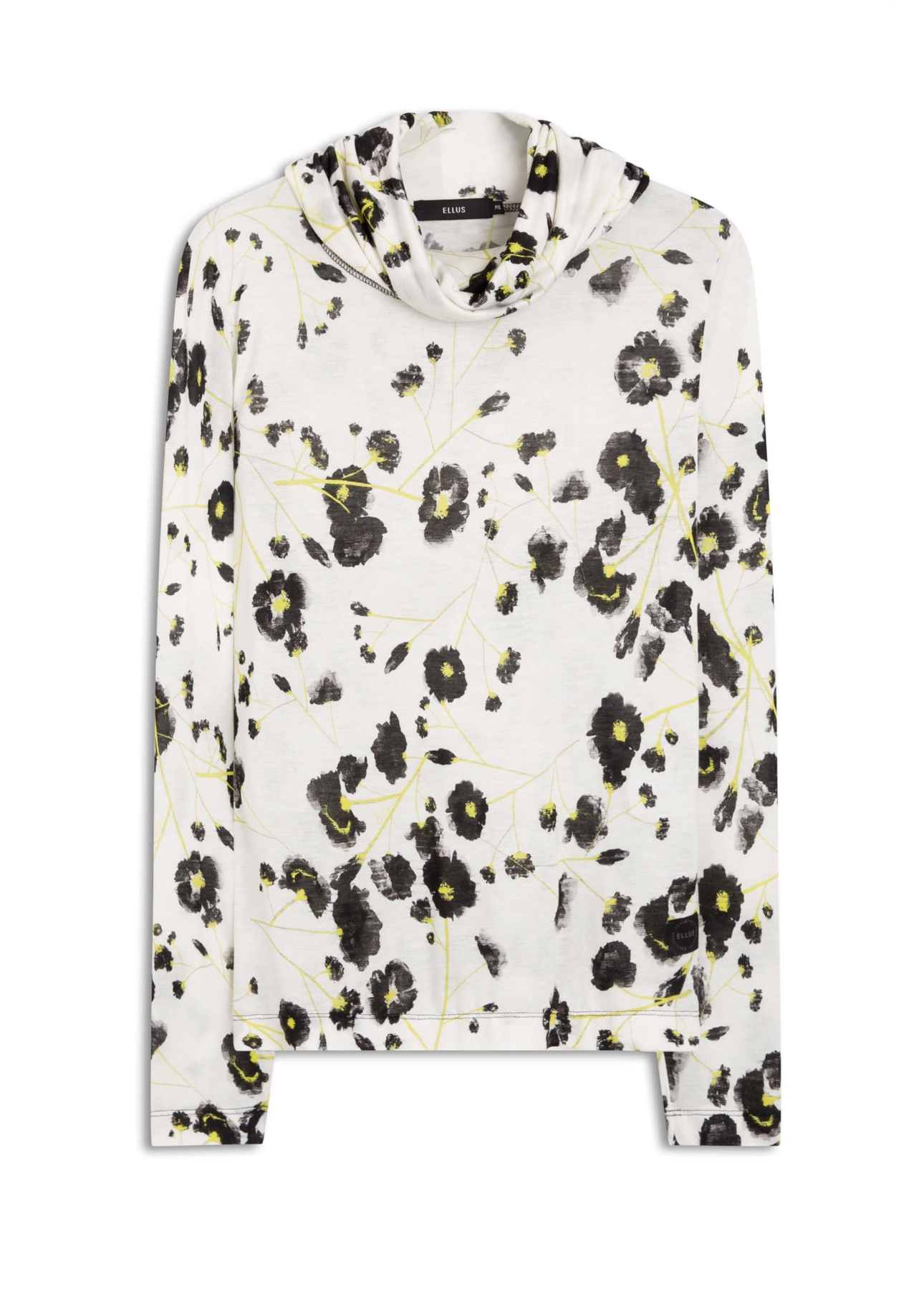 Blusa Jersey Fine Flower Glitch Off White