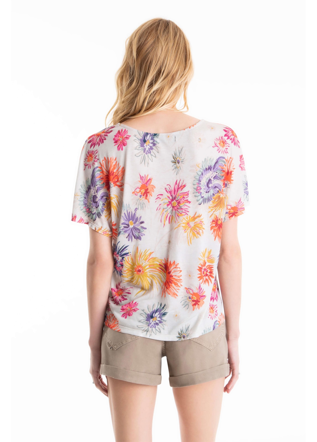 Blusa Jersey Fine Flower Power Oversize Padrao 2- Est. Off White