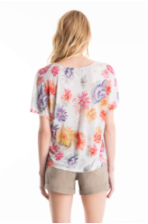 Blusa Jersey Fine Flower Power Oversize Padrao 2- Est. Off White