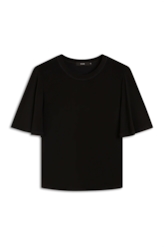 Blusa Jersey Gloss Ruffle Preto