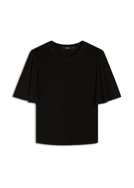 Blusa Jersey Gloss Ruffle Preto