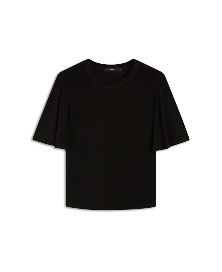 Blusa Jersey Gloss Ruffle Preto