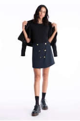 Blusa Jersey Gloss Ruffle Preto