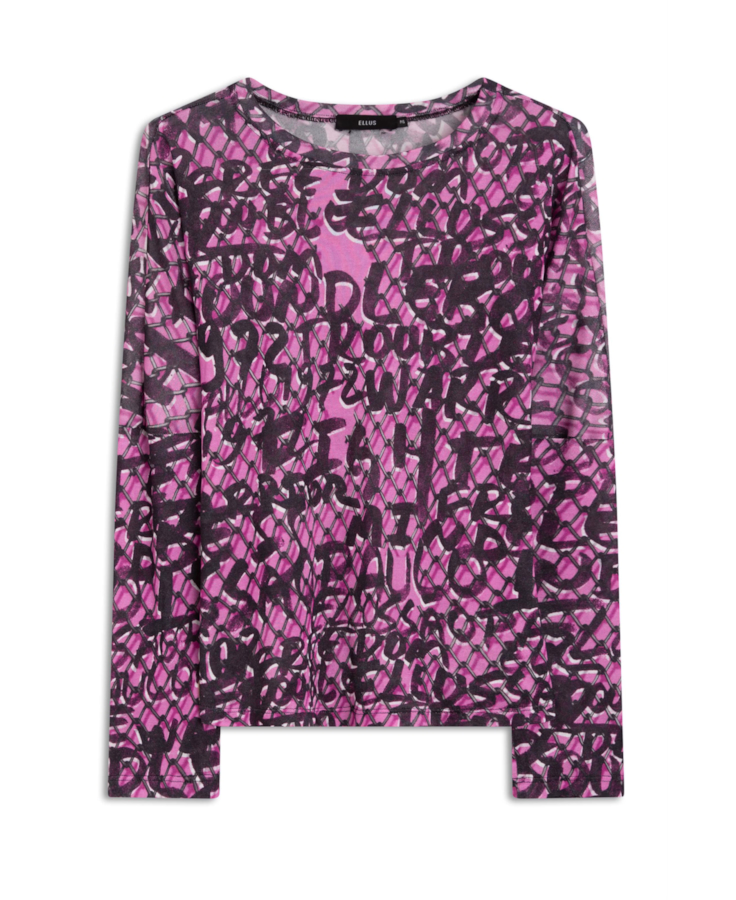Blusa Jersey Grafiti Oversized Pink