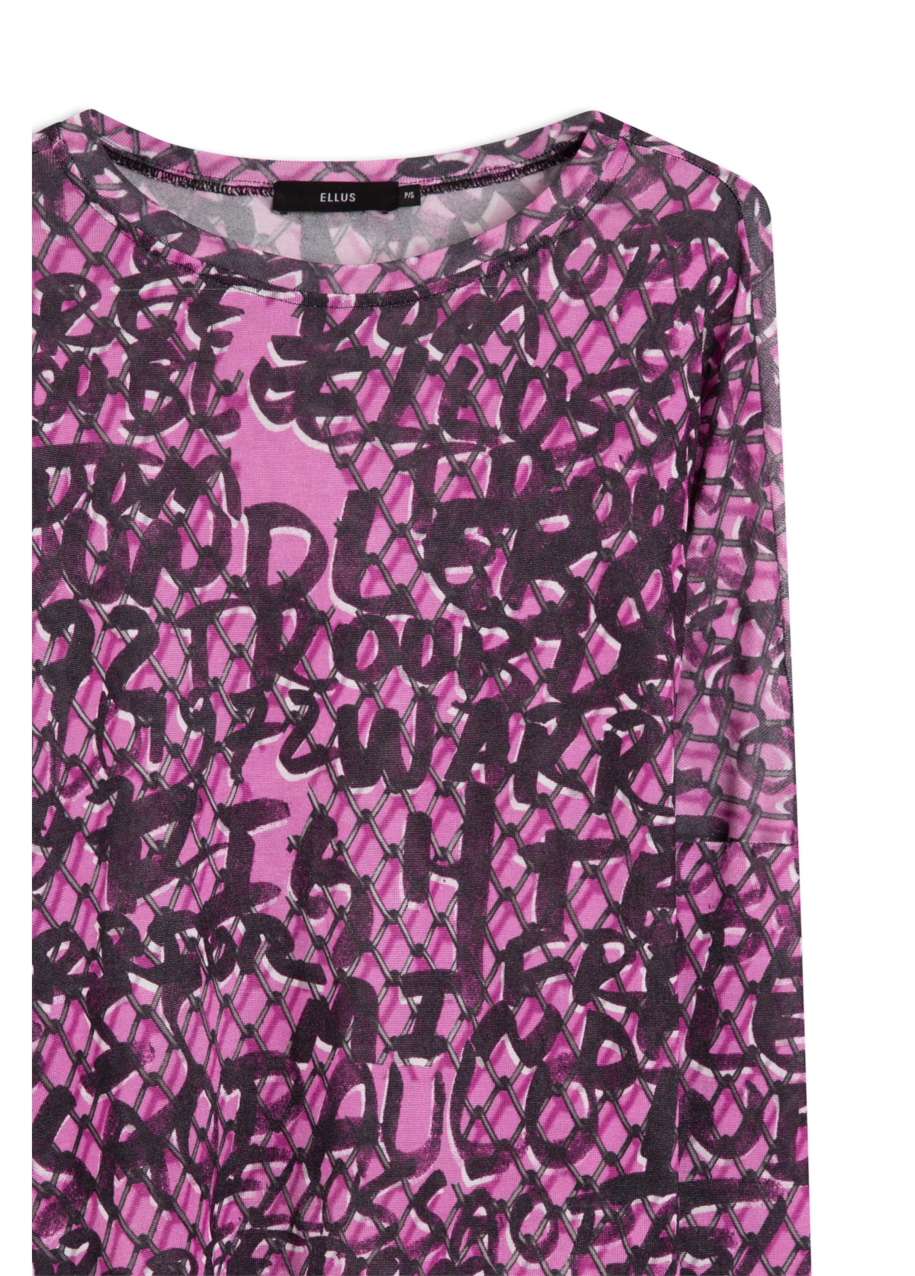 Blusa Jersey Grafiti Oversized Pink