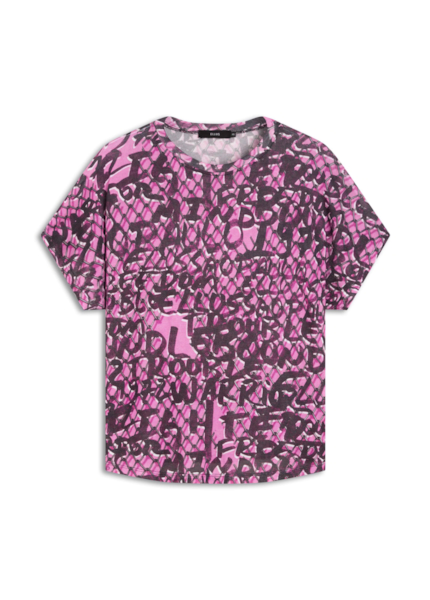 Blusa Jersey Grafiti Oversized Visco Pink