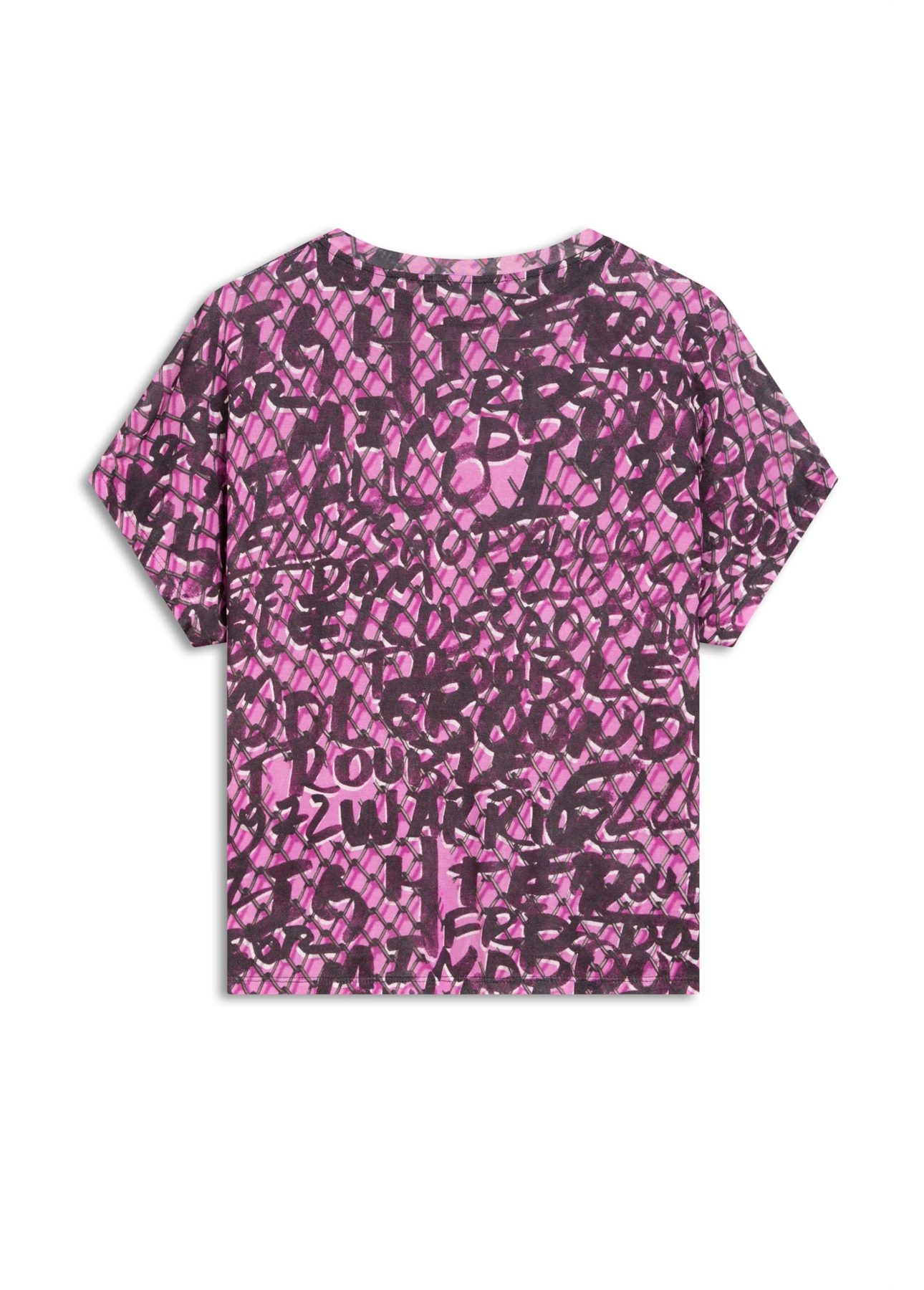 Blusa Jersey Grafiti Oversized Visco Pink