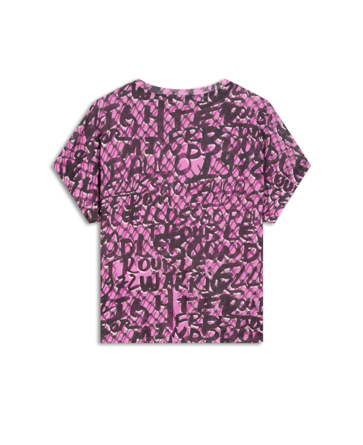 Blusa Jersey Grafiti Oversized Visco Pink