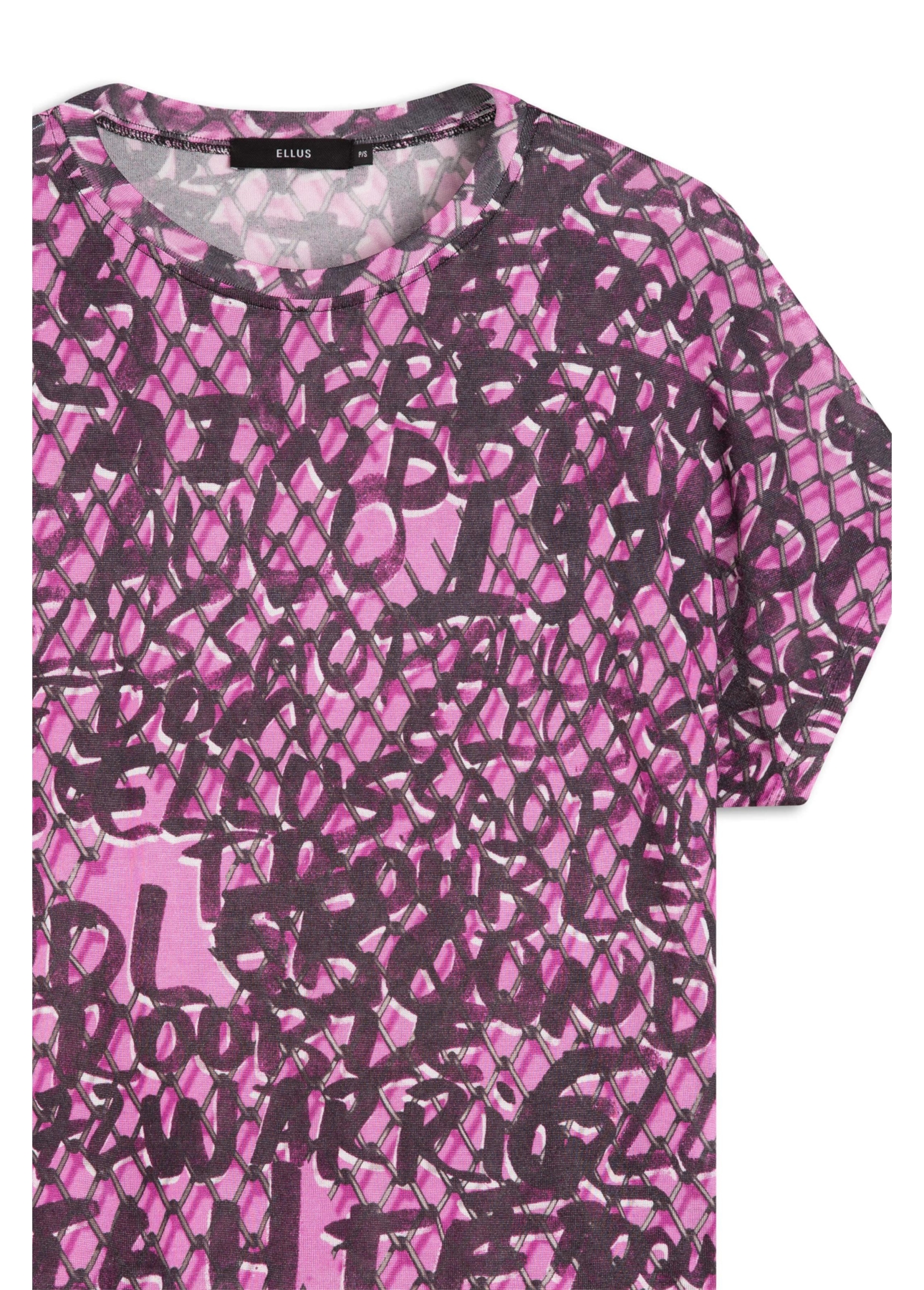 Blusa Jersey Grafiti Oversized Visco Pink