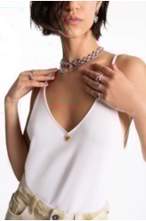 Blusa Jersey  Hearts Knit Branco