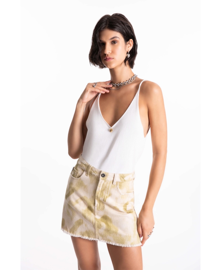 Blusa Jersey  Hearts Knit Branco