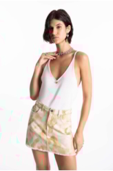 Blusa Jersey  Hearts Knit Branco