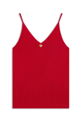 Blusa Jersey  Hearts Knit Vermelho Vivo