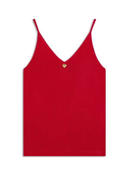 Blusa Jersey  Hearts Knit Vermelho Vivo