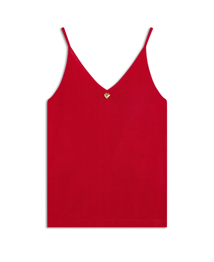 Blusa Jersey  Hearts Knit Vermelho Vivo