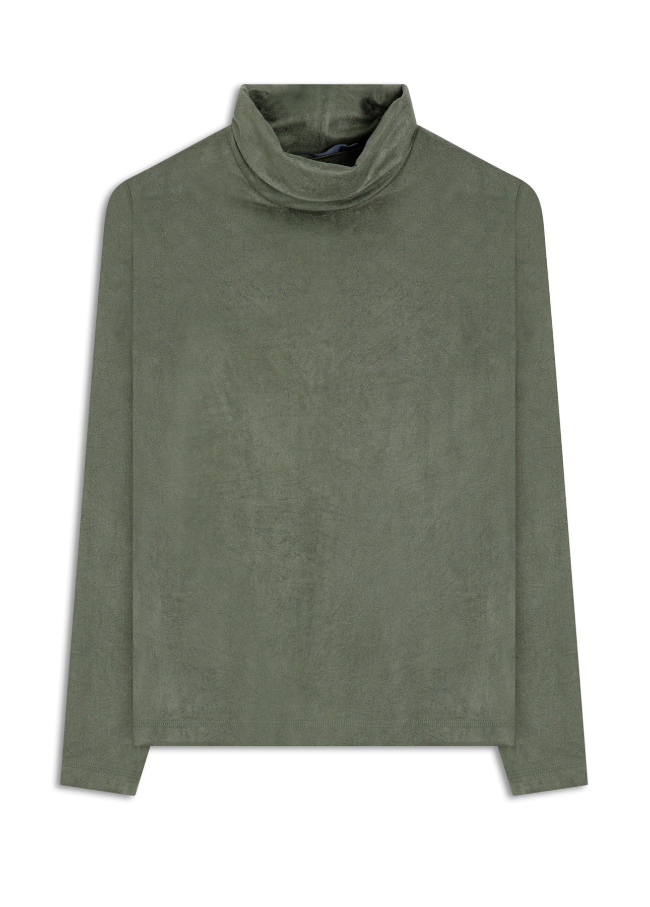 Blusa Jersey High Colar Verde Oliva
