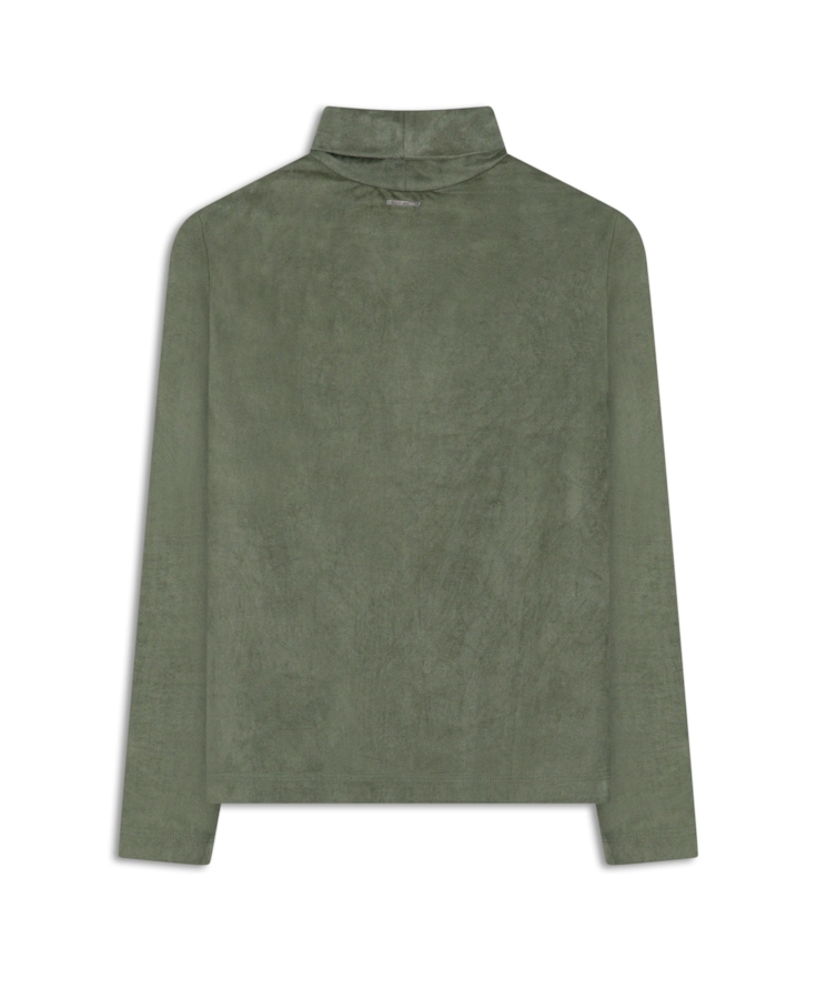 Blusa Jersey High Colar Verde Oliva