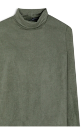 Blusa Jersey High Colar Verde Oliva
