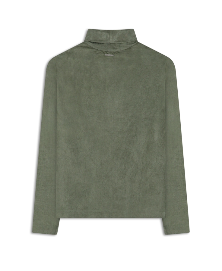 Blusa Jersey High Colar Verde Oliva