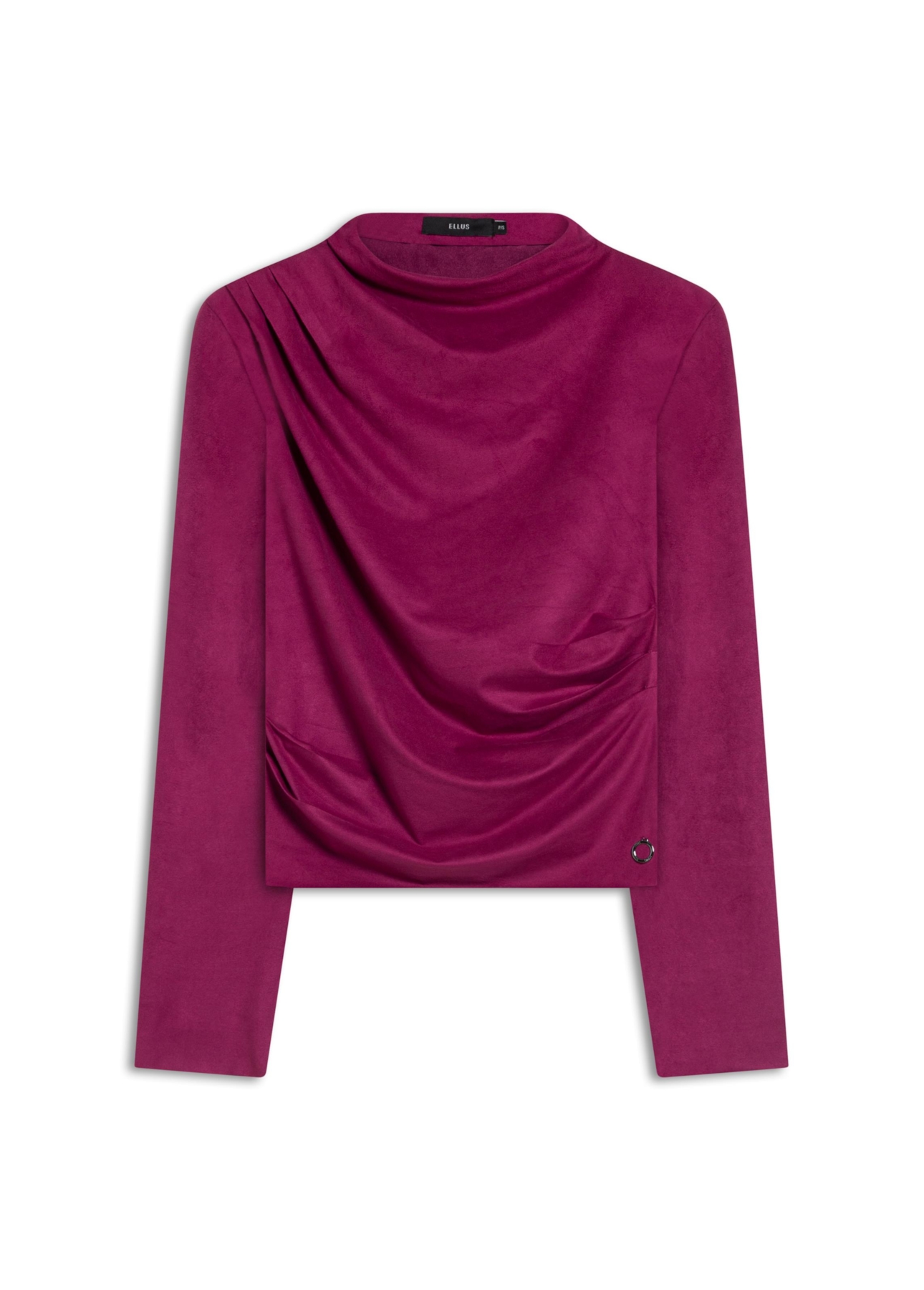 Blusa Jersey Leather Drapped Long Fucsia